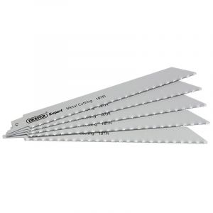 Draper Tools Expert 150mm 18tpi HSS Reciprocating Saw Blades for Metal Cutting - Pack of 5 Blades