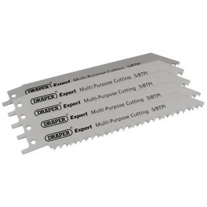 Draper Tools Expert 150mm 5/8tpi HSS Reciprocating Saw Blades for Multi Purpose Cutting - Pack of 5 Blades