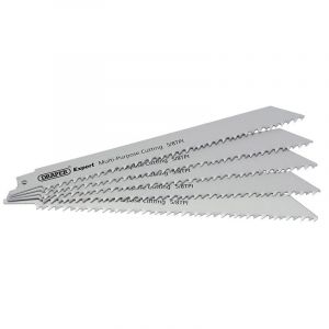 Draper Tools Expert 200mm 5/8tpi HSS Reciprocating Saw Blades for Multi Purpose Cutting - Pack of 5 Blades