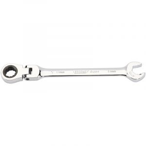 Draper Tools Metric Combination Spanner with Flexible Head and Double Ratcheting Features (11mm)