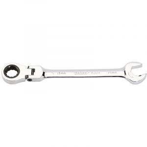 Draper Tools Metric Combination Spanner with Flexible Head and Double Ratcheting Features (15mm)