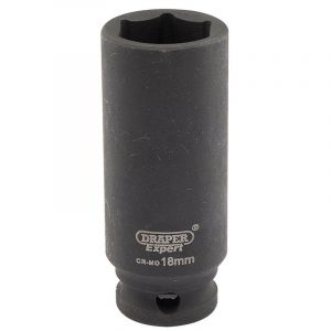 Draper Tools Expert 18mm 3/8 Square Drive Hi-Torq® 6 Point Deep Impact Socket