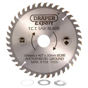 Draper Tools Expert TCT Saw Blade 184X30mmx40T
