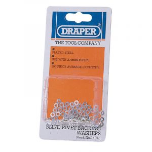 Draper Tools 100 x 2.4mm Rivet Backing Washers