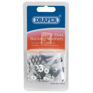 Draper Tools 100 x 3.2mm Rivet Backing Washers