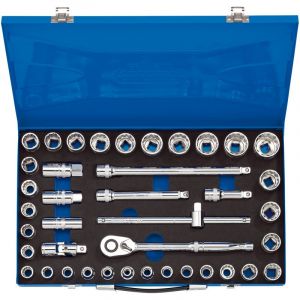 Draper Tools 1/2 Sq. Dr. Combined MM/AF Socket Set (40 Piece)