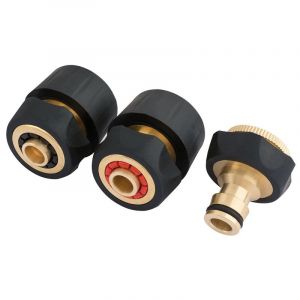 Draper Tools Brass and Rubber Hose Connector Set (3 Piece)