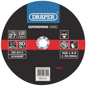 Draper Tools Grinding Disc With Depressed Centre Bore (230 x 6 x 22.2mm)
