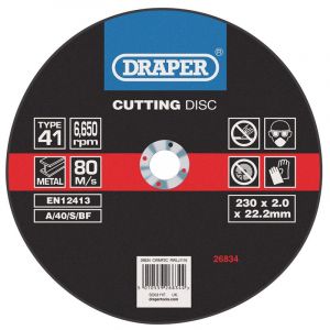 Draper Tools Flat Metal Cutting Discs (230 x 2 x 22.2mm)