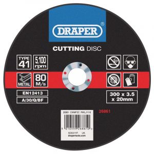 Draper Tools Flat Metal Cutting Discs (300 x 2.8 x 20mm)