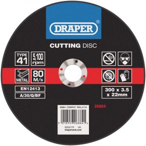 Draper Tools Flat Metal Cutting Discs (300 x 2.8 x 22mm)