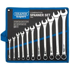 Draper Tools Imperial Combination Spanner Set (11 Piece)