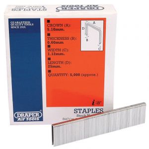 Draper Tools 25mm Staples (5000)