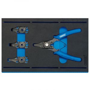 Draper Tools Interchangeable Circlip Plier Set in 1/4 Drawer EVA Insert Tray (5 Piece)