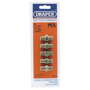 Draper Tools Pack of 5 1/4 BSP Tapered Double Union