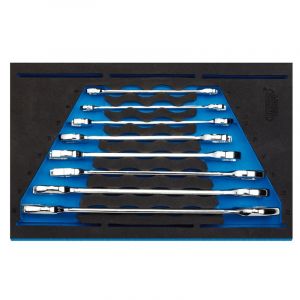 Draper Tools Open Ended Spanner Set in 1/4 Drawer EVA Insert Tray (8 Piece)