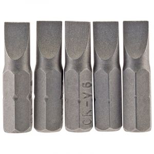 Draper Tools 6mm 1/4 Hex. Plain Slot Insert Bit 25mm Long x 5