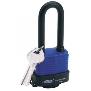 Draper Tools 45mm Laminated Steel Padlock with Extra Long Shackle
