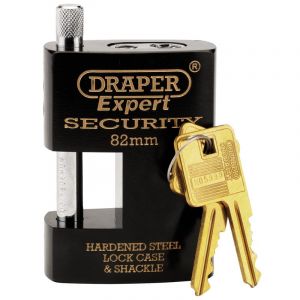 Draper Tools Expert 82mm Heavy Duty Close Shackle Padlock and 2 Keys