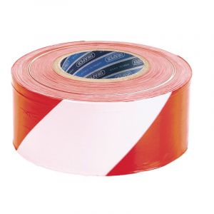 Draper Tools 75mm x 500M Red and White Barrier Tape Roll