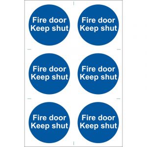 Draper Tools 6 x Fire Door Keep Shut Mandatory Sign