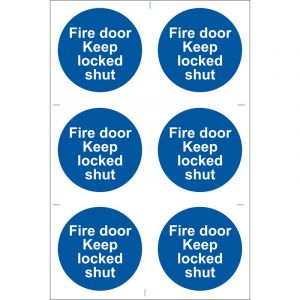 Draper Tools 6 x Fire Door Keep Locked Mandatory Sign