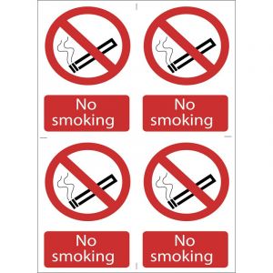 Draper Tools 4 x No Smoking Prohibition Sign