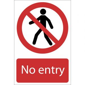 Draper Tools No Entry Prohibition Sign