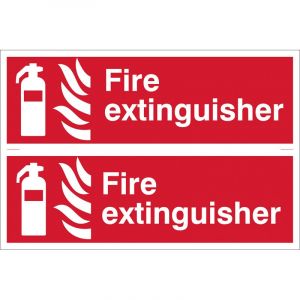 Draper Tools 2 x Fire Extinguisher Fire Equipment Sign