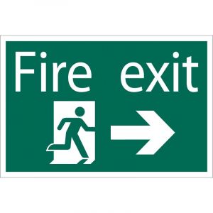 Draper Tools Fire Exit Arrow Right Safety Sign