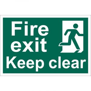 Draper Tools Fire Exit Keep Clear Safety Sign