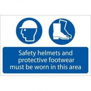 Draper Tools Safety Helmets And Protective Footwear Must Be Worn Mandatory Sign