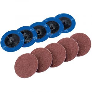Draper Tools Ten 50mm 80 Grit Aluminium Oxide Sanding Discs