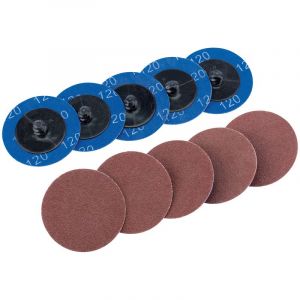 Draper Tools Ten 50mm 120 Grit Aluminium Oxide Sanding Discs