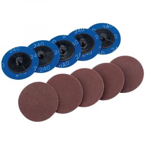 Draper Tools Ten 50mm 240 Grit Aluminium Oxide Sanding Discs