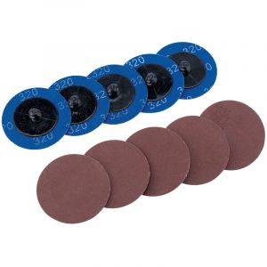 Draper Tools Ten 50mm 320 Grit Aluminium Oxide Sanding Discs