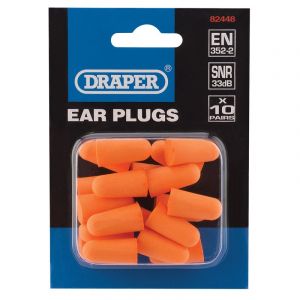 Draper Tools Ear Plugs (Pack of 10 Pairs)