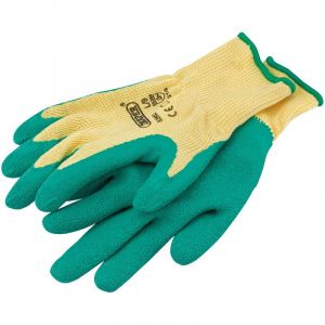 Draper Tools Green Heavy Duty Latex Coated Work Gloves - Large