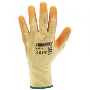 Draper Tools Orange Heavy Duty Latex Coated Work Gloves - Large
