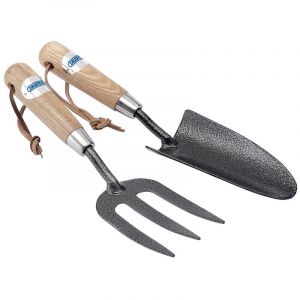 Draper Tools Carbon Steel Heavy Duty Hand Fork and Trowel Set with Ash Handles (2 Piece)