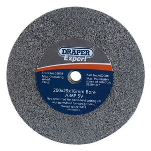 Draper Tools 200 x 25 Grinding Wheel, 30 Grit
