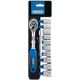 Draper Tools 3/8 Sq. Dr. Metric Socket and Ratchet Set (12 piece)