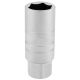 Draper Tools 3/8 Square Drive 12mm Thread 6 Point Satin Chrome Spark Plug Socket (18mm Socket)